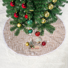 grey Christmas Tree Skirt Printed pattern Snowflake Xmas Tree Mat Carpet New Year Party Christmas Tree Decor